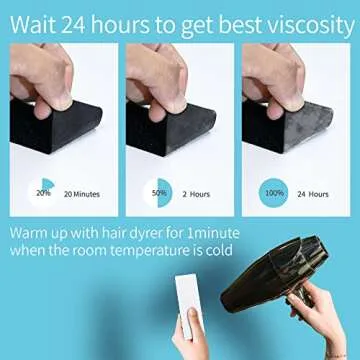 Rena Chris 2x6 Inch Hook and Loop Strips with Adhesive 16 Sets- Double-Sided Interlocking Strong Back Adhesive Fasten Mounting Tape for Couch Cushions, Suitable for School Classroom,Office,Home,Black