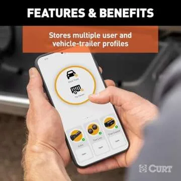 CURT 51180 Echo Mobile Electric Trailer Brake Controller with Bluetooth-Enabled Smartphone Connection, Proportional, Black PLastic, 9 x 9 x 3 inches, BLACK PLASTIC