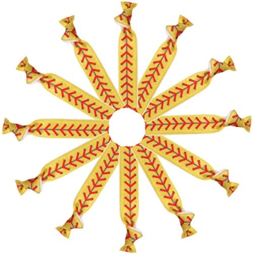 Baseball Hair Ties Set for Players & Teams - 12 Pieces