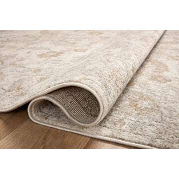 Loloi II Odette Collection ODT-03 Ivory/Beige 6'-7" x 9'-6" Area Rug