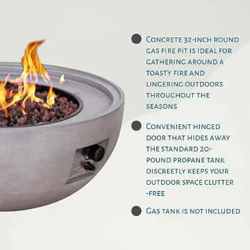 Four Seasons Courtyard 32" Round Gas Fire Pit With Cover
