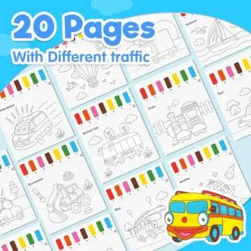ZMLM Paint with Water Books for Kids - Easter Basket Stuffers Mess Free Coloring Activity for Toddlers - Arts & Crafts Gifts Toys for Valentines Birthday Christmas Boy Girls Ages 4 5 6 7 8(Traffic)