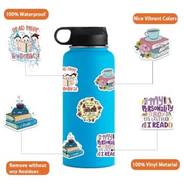 150PCS Book Reader Stickers for Kindle, Ebook Bookish Reading Stickers for Laptop, Booktok Bookworm Stickers Book Lover Planner Case Car Stickers Gifts Accessories for Teens Adults Kids Rewards Decals