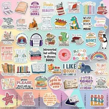 150PCS Book Reader Stickers for Kindle, Ebook Bookish Reading Stickers for Laptop, Booktok Bookworm Stickers Book Lover Planner Case Car Stickers Gifts Accessories for Teens Adults Kids Rewards Decals