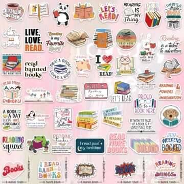 150PCS Book Reader Stickers for Kindle, Ebook Bookish Reading Stickers for Laptop, Booktok Bookworm Stickers Book Lover Planner Case Car Stickers Gifts Accessories for Teens Adults Kids Rewards Decals
