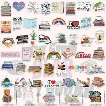 150PCS Book Reader Stickers for Kindle, Ebook Bookish Reading Stickers for Laptop, Booktok Bookworm Stickers Book Lover Planner Case Car Stickers Gifts Accessories for Teens Adults Kids Rewards Decals