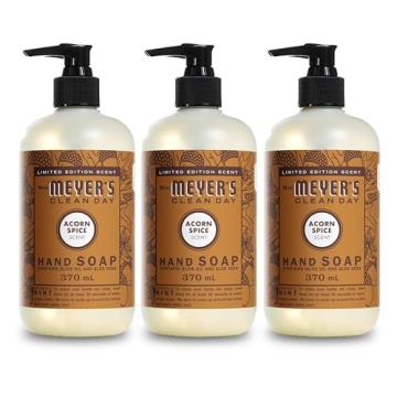 MRS. MEYER'S CLEAN DAY Hand Soap - Acorn Spice, 3 Pack of 12.5 oz, Essential Oils