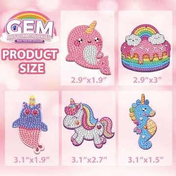 Arts and Crafts for Kids Ages 8-12 - 5D Gem Art Painting Kits for Kids - Create Your Own Gem Keychains by Number DIY Craft Gifts for Girls Boys Ages 6-8 8-10 10-12