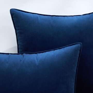 MIULEE Navy Blue Velvet Decorative Pillow Covers - 20x20