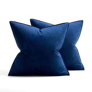 MIULEE Navy Blue Velvet Decorative Pillow Covers - 20x20