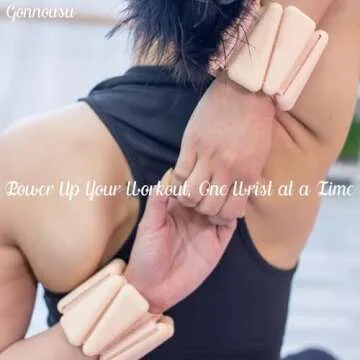 Gonnousu Ankle Weights - Adjustable Wearable ankle weights for women and man, Set of 2 (1lb Each) for Enhanced Training | Wrist Weights Perfect for Yoga, Dance, Barre, Pilates, Cardio, Aerobics, and