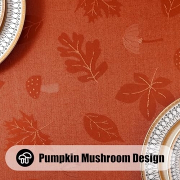 Thanksgiving Tablecloth 60x84 Inch - Waterproof Jacquard