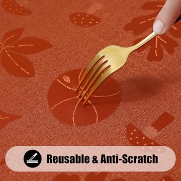 Thanksgiving Tablecloth 60x84 Inch - Waterproof Jacquard