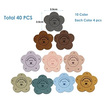 40 Pcs PU Leather Handmade Labels for DIY Gifts and Crafts