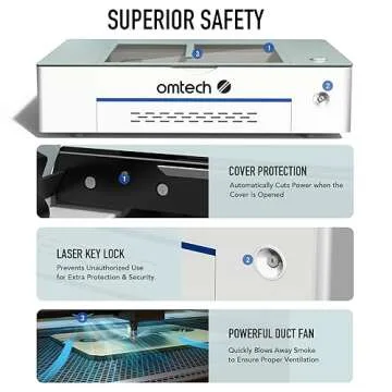 OMTech Polar 50W Laser Engraver - 12"x20" CO2 Engraving Machine