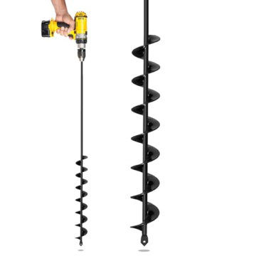 SORANGEUN 2”x32“ Auger Drill Bit for Planting, Garden Drill Auger for Planting Bulbs, Easy Garde...