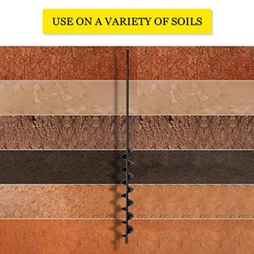 SORANGEUN 2”x32“ Auger Drill Bit for Planting, Garden Drill Auger for Planting Bulbs, Easy Garden Planting Auger with Drill for 3/8”Hex Drive Drill