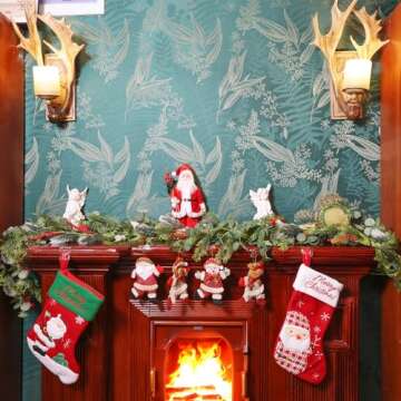 Christmas Garland Red Berry Dalliwow 6.3 FT Christmas Cedar Garlands Artificial Pine Christmas Garla...