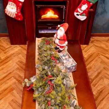 Christmas Garland Red Berry Dalliwow 6.3 FT Christmas Cedar Garlands Artificial Pine Christmas Garlands Indoor Outdoor Christmas Decorations for Mantel Fireplace Home Gate Winter Holiday Xmas Decor