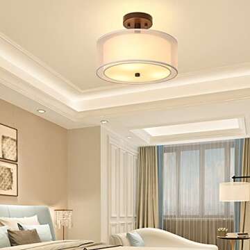 Ganiude 3-Lights Semi Flush Mount Light Fixture
