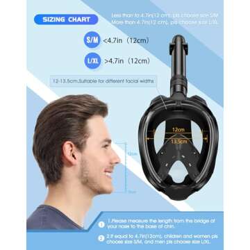 Greatever G2 Full Face Snorkel Mask with Latest Dry Top System,Foldable 180 Degree Panoramic View Snorkeling Mask with Camera Mount,Safe Breathing,Anti-Leak&Anti-Fog