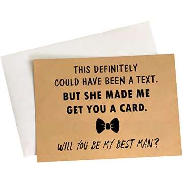 Heather & Willow Groomsmen Proposal Cards - Set of 8 with Envelopes 5" x 7" | Humor & Class for Wedd...
