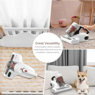 JIGOO Mattress Vacuum Cleaner with UV Light and Strong Suction