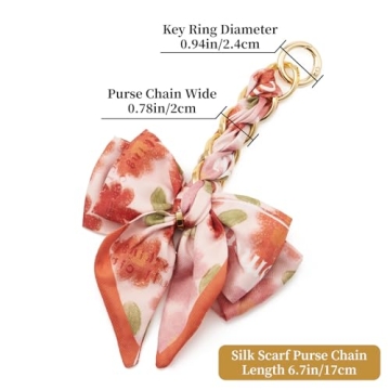 ZOOEASS Bag Extender Chain with Bow Ribbon Purse Chain Extender for Crossbody Bag Charms Women Handbag Decoration Accessories(Orange)