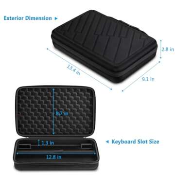 FINPAC Semi-Hard Carrying Case for AKAI Professional MPK Mini MKII & MK3 & MPK Play | Alesis V Mini 25 Key USB MIDI Keyboard Controller Case with Cable Slot for Business, Travel (Black)