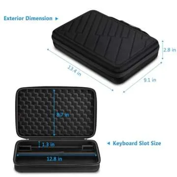 FINPAC Semi-Hard Carrying Case for AKAI Professional MPK Mini MKII & MK3 & MPK Play | Alesis V Mini 25 Key USB MIDI Keyboard Controller Case with Cable Slot for Business, Travel (Black)
