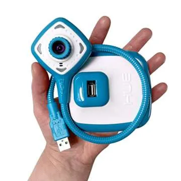 HUE HD Pro Flexible USB 11x17 Document Camera and Classroom Visualizer for Teachers: Built-in Microphone/Lights, Windows, macOS, Chromebook Compatibility (Blue Camera)