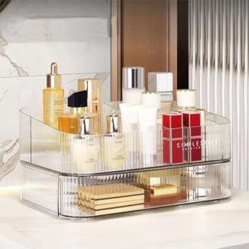 MIUOPUR Makeup Organizer with Stackable Drawers, Bathroom Vanity Organizers and Storage, Ideal for D...