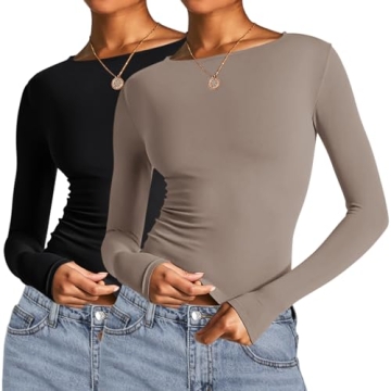 AKEWEI Casual Long Sleeve Crop Tops for Women - Chic & Versatile
