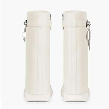 Yolkomo Women's Wedge Heel Platform Boots Fold Over Wide Calf High Boots Punk Goth Wedge Boots High ...