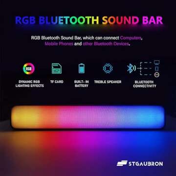 STGAubron Desktop PC, Intel Core i7 up to 3.9G, GeForce RTX 3060 12G GDDR6, 32G, 1TB SSD, WiFi, BT 5.0, RGB Fanx6, RGB Keybaord, RGB Mouse, Mouse Pad, RGB Bluetooth Sound Bar, RGB BT Gaming Mic W1