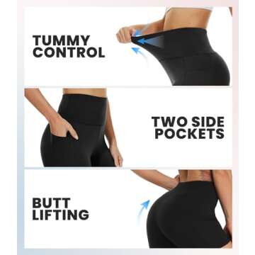 HLTPRO Workout Shorts Women with Pockets - High Waisted Tummy Control Yoga Gym Short for Biker Athletic Running