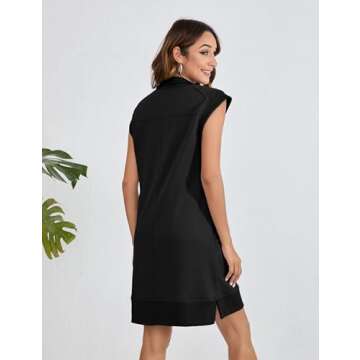 Qiaomai Women's Half Zip Sweatshirt Dress for Summer Chic