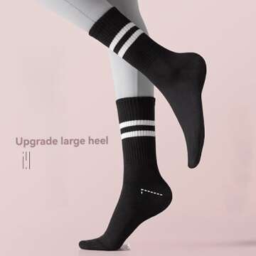 Buy COKNUMBER Women's Mid-Calf Yoga Socks Set - 4 Pack