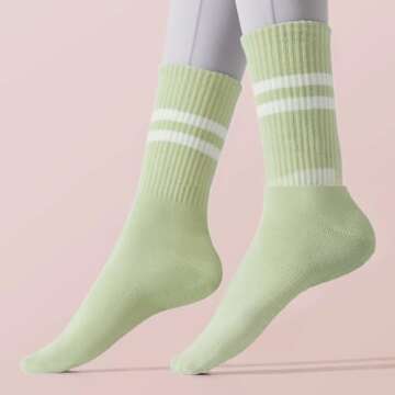 Buy COKNUMBER Women's Mid-Calf Yoga Socks Set - 4 Pack