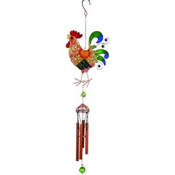 Carson Home Accents Vibrant Mesh Rooster Wind Chime - 30" Long