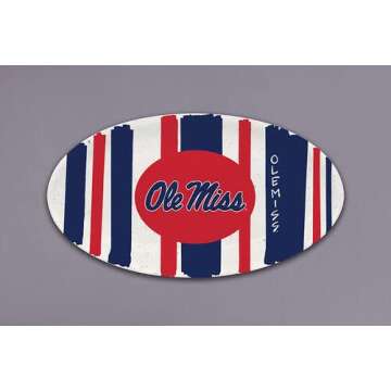 Magnolia Lane University of Mississippi Ole Miss Football Oval Striped Platter, 12.25-inch Length, M...