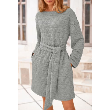 Trendy Long Sleeve Belted Dress for Women – PRETTYGARDEN