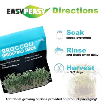 Organic Broccoli Sprouting Seeds Non-GMO Grown in USA