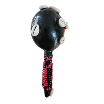 Elegua - Eshu Maraca Handcrafted for Santeria and Spiritual Practices with Cowrie Shells, Orishas