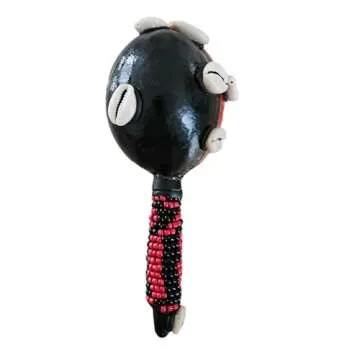 Elegua - Eshu Maraca Handcrafted for Santeria and Spiritual Practices with Cowrie Shells, Orishas