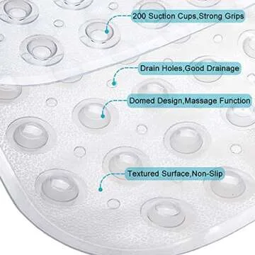 Linoows Extra Long Non-Slip Bath Mat for Safe Bathing