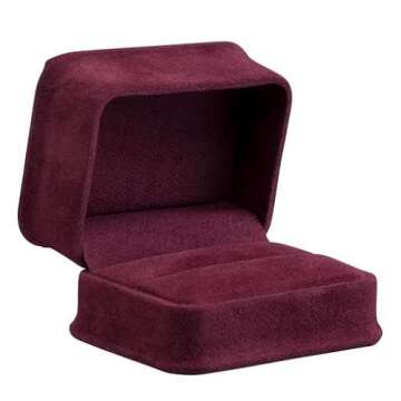 Elegant Allure Burgundy Ring Box for Proposals and Gifts