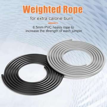 JGM 𝟏𝐥𝐛 𝐖𝐞𝐢𝐠𝐡𝐭𝐞𝐝 𝐉𝐮𝐦𝐩 𝐑𝐨𝐩𝐞 𝐟𝐨𝐫 𝐁𝐨𝐱𝐢𝐧𝐠-6.5mm Skipping Rope for Men Women Fitness MMA Cardio Crossfit Workout with Adjustable 2pcs Heavy Ropes, Aluminum Handle and Free Carry Bag