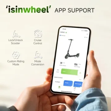 isinwheel Electric Scooter with 19 MPH Speed and 19 Miles Range