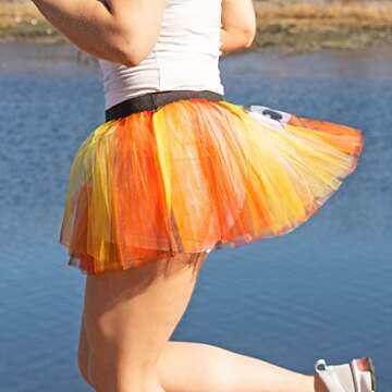 Gone For a Run Runners Printed Tutu Lightweight | One Size Fits Most | Colorful Running Skirts | Goofy Turkey
